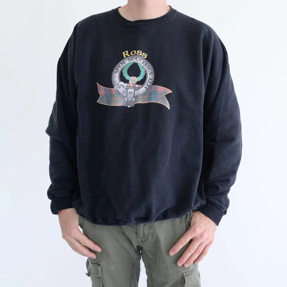 Vintage Hanes Black Ross Crewneck Sweater Size XL - Picture 3 of 11